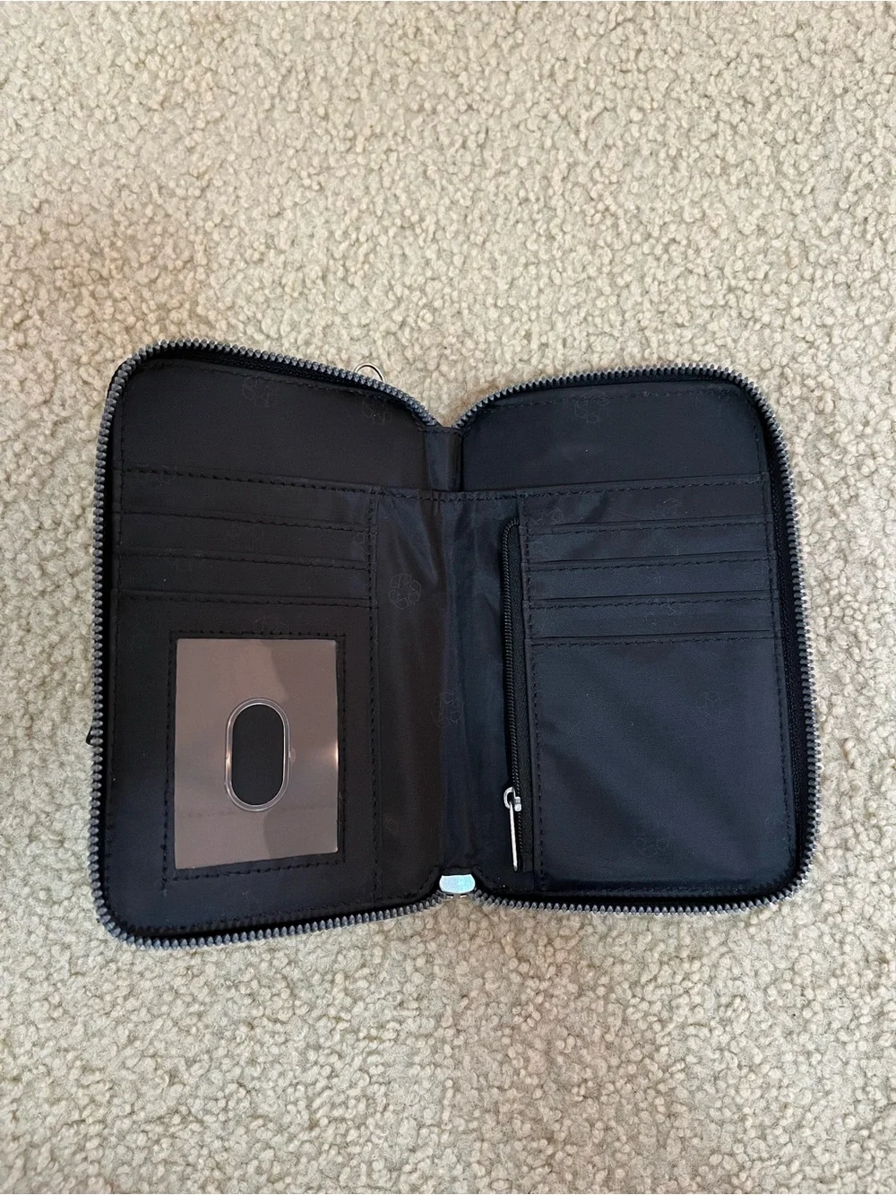 Black Faux Leather Wallet / Wristlet / Crossbody Strap Wallet